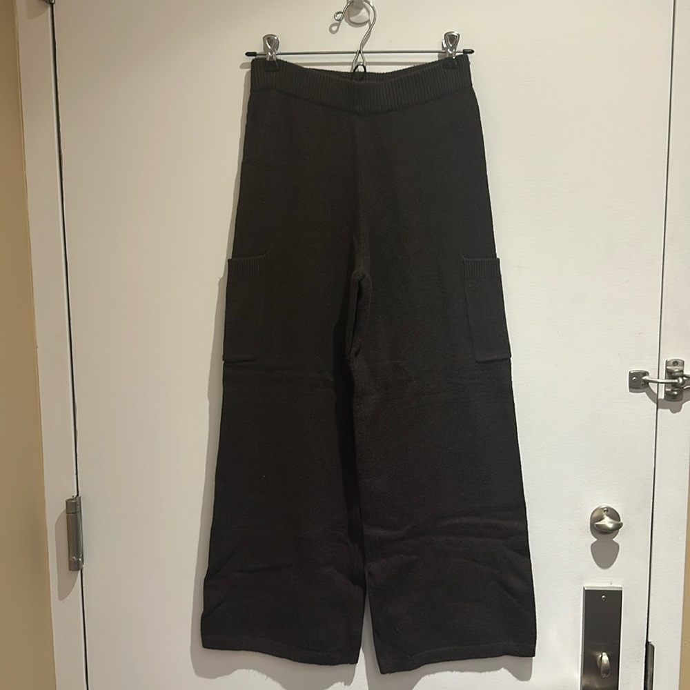 NWT GAP Kids Cash Soft Sweater Pants Wide Leg Brown Size XL (12)